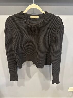 JOAH BROWN Black Crop Long Sleeve Sweater Top  Women's One Size